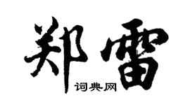 胡问遂郑雷行书个性签名怎么写