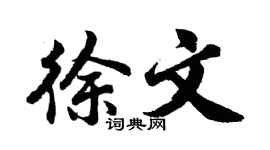 胡问遂徐文行书个性签名怎么写