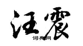 胡问遂汪震行书个性签名怎么写