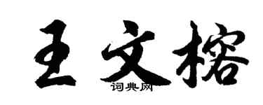 胡问遂王文榕行书个性签名怎么写