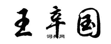 胡问遂王辛国行书个性签名怎么写