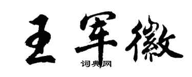 胡问遂王军徽行书个性签名怎么写