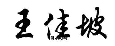 胡问遂王佳坡行书个性签名怎么写