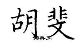 丁谦胡斐楷书个性签名怎么写