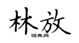 丁谦林放楷书个性签名怎么写