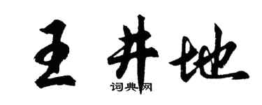 胡问遂王井地行书个性签名怎么写