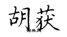 丁谦胡获楷书个性签名怎么写