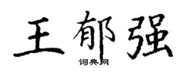 丁谦王郁强楷书个性签名怎么写