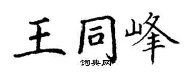 丁谦王同峰楷书个性签名怎么写