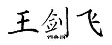 丁谦王剑飞楷书个性签名怎么写