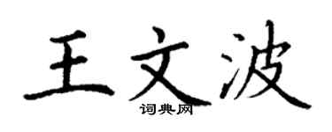 丁谦王文波楷书个性签名怎么写