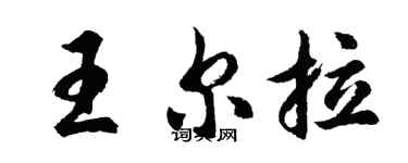 胡问遂王尔拉行书个性签名怎么写