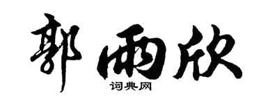 胡问遂郭雨欣行书个性签名怎么写