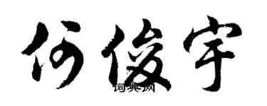 胡问遂何俊宇行书个性签名怎么写