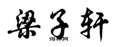 胡问遂梁子轩行书个性签名怎么写