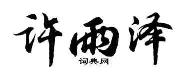 胡问遂许雨泽行书个性签名怎么写