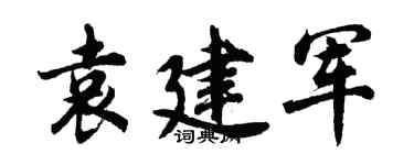 胡问遂袁建军行书个性签名怎么写