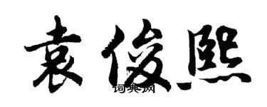 胡问遂袁俊熙行书个性签名怎么写