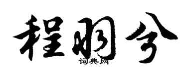 胡问遂程羽兮行书个性签名怎么写