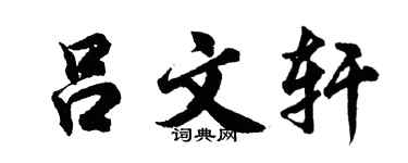 胡问遂吕文轩行书个性签名怎么写