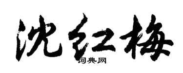 胡问遂沈红梅行书个性签名怎么写