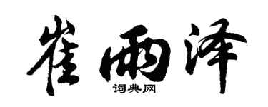 胡问遂崔雨泽行书个性签名怎么写