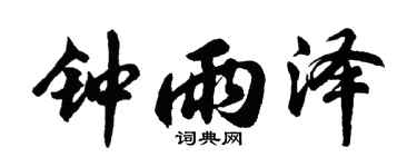 胡问遂钟雨泽行书个性签名怎么写