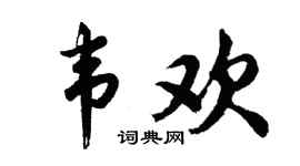 胡问遂韦欢行书个性签名怎么写