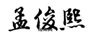 胡问遂孟俊熙行书个性签名怎么写