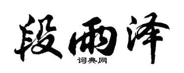 胡问遂段雨泽行书个性签名怎么写