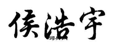 胡问遂侯浩宇行书个性签名怎么写