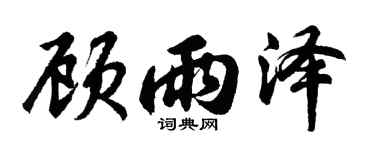 胡问遂顾雨泽行书个性签名怎么写