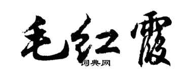 胡问遂毛红霞行书个性签名怎么写