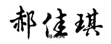 胡问遂郝佳琪行书个性签名怎么写