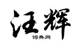 胡问遂汪辉行书个性签名怎么写