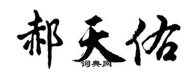 胡问遂郝天佑行书个性签名怎么写