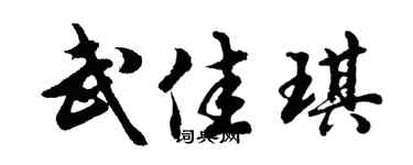 胡问遂武佳琪行书个性签名怎么写