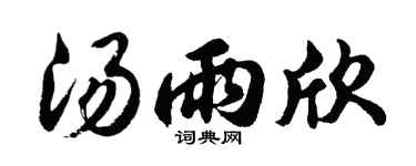 胡问遂汤雨欣行书个性签名怎么写