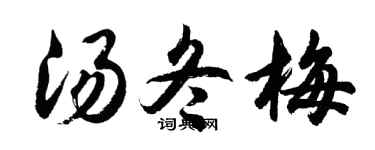 胡问遂汤冬梅行书个性签名怎么写