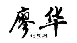 胡问遂廖华行书个性签名怎么写