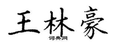 丁谦王林豪楷书个性签名怎么写