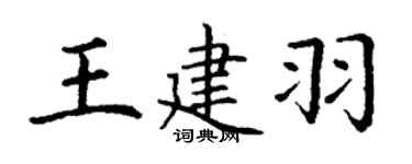 丁谦王建羽楷书个性签名怎么写