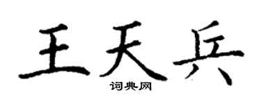 丁谦王天兵楷书个性签名怎么写