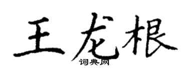 丁谦王龙根楷书个性签名怎么写