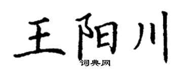 丁谦王阳川楷书个性签名怎么写