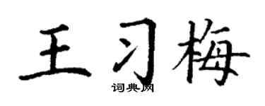 丁谦王习梅楷书个性签名怎么写