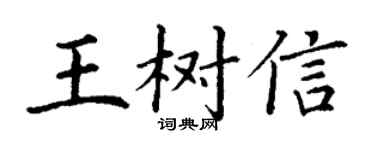 丁谦王树信楷书个性签名怎么写