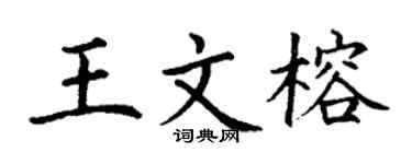 丁谦王文榕楷书个性签名怎么写