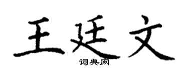 丁谦王廷文楷书个性签名怎么写