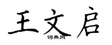 丁谦王文启楷书个性签名怎么写